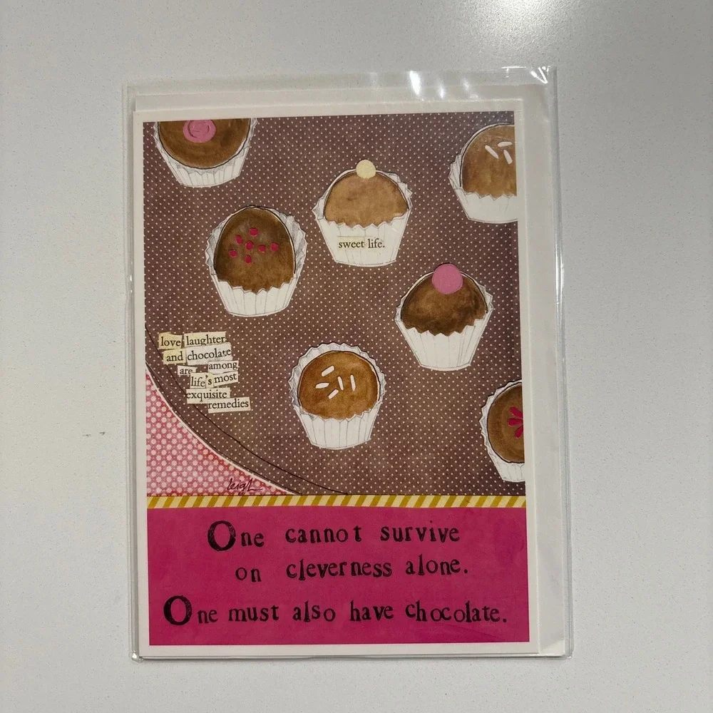 Thinking of You‎ Curly Girl Design 3 Cards Cake Chocolate Humorous Note Cards